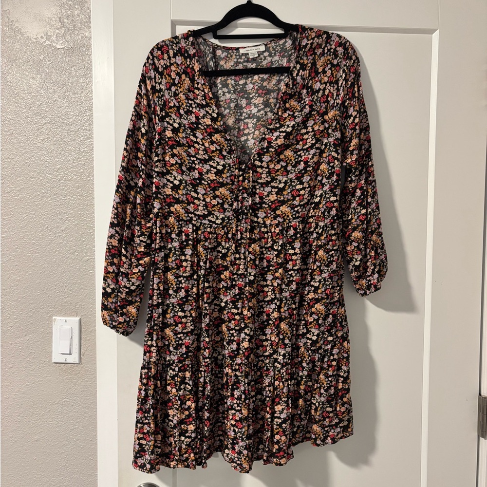 American Eagle Outfitters Multicolor Floral Long Sleeve Dress